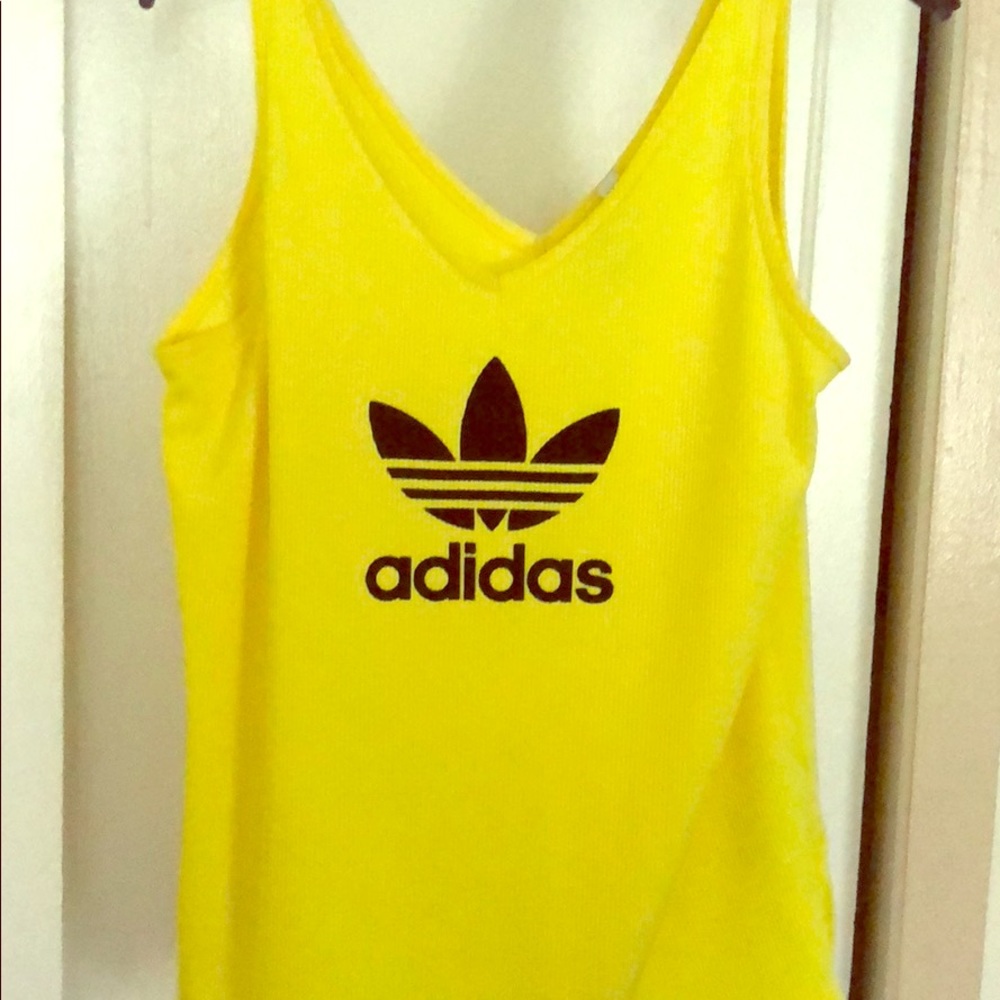 Adidas yellow tank top size large